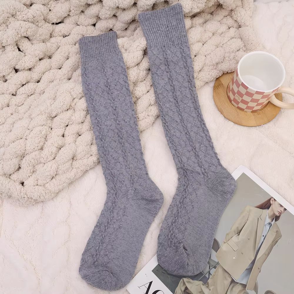 Womens Wool ThighHigh Socks  Cozy OvertheKnee Cotton Blend Stockings For Winter  Casual Wear 8