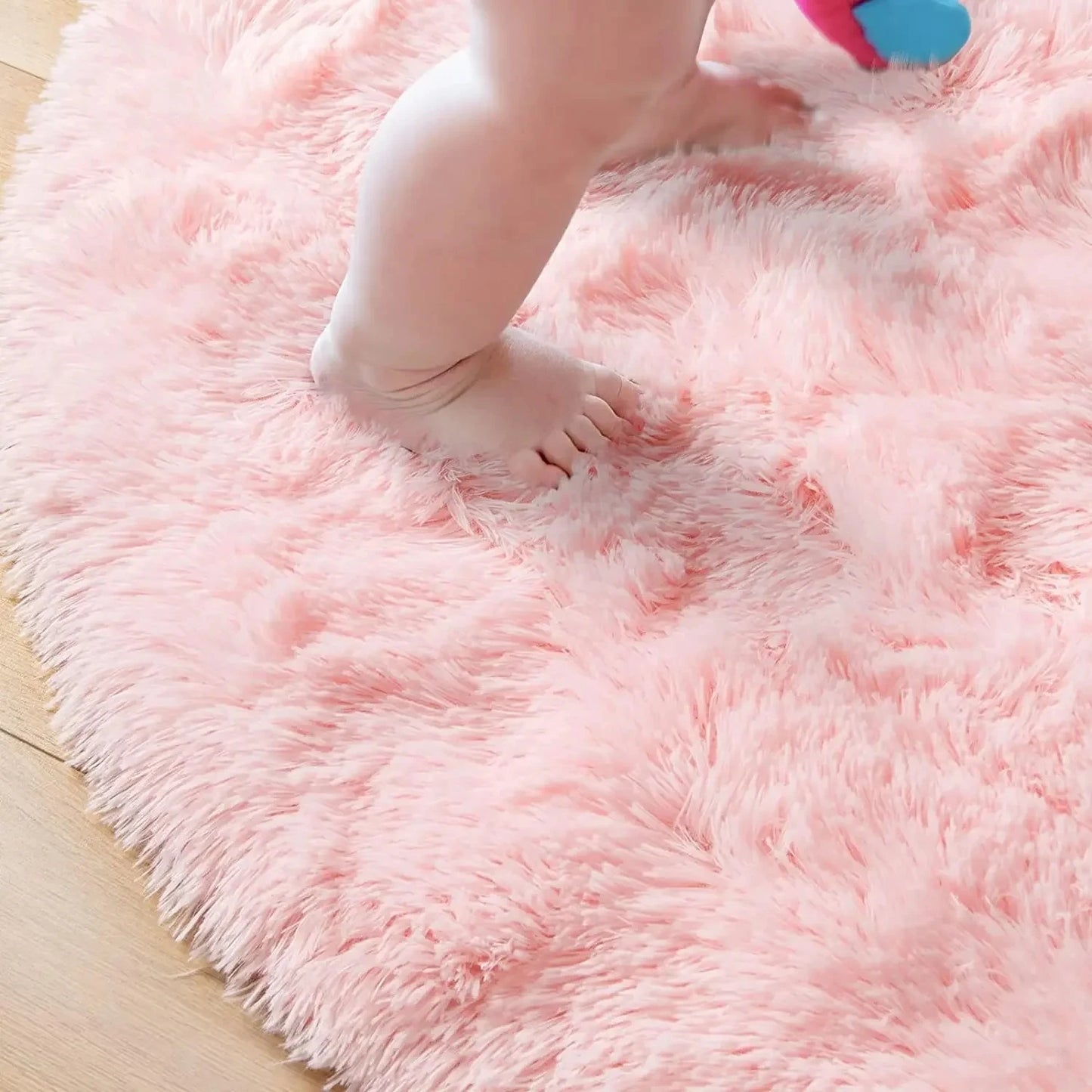 Fluffy White Round Rug Mat Super Soft Plush Carpets For Bedroom Living Room Kid Room Salon Thick Pi 2