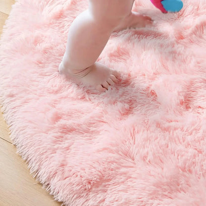 Fluffy White Round Rug Mat Super Soft Plush Carpets For Bedroom Living Room Kid Room Salon Thick Pi 2