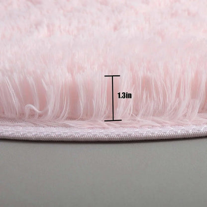Fluffy White Round Rug Mat Super Soft Plush Carpets For Bedroom Living Room Kid Room Salon Thick Pi 4