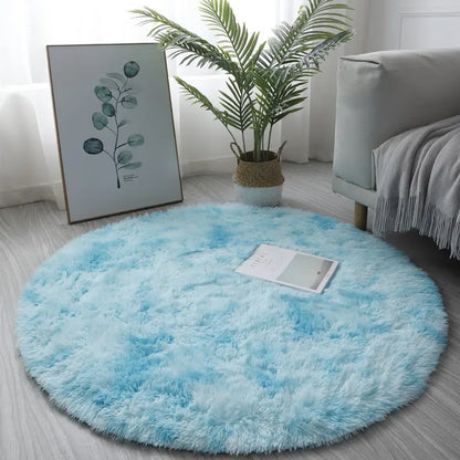 Fluffy White Round Rug Mat Super Soft Plush Carpets For Bedroom Living Room Kid Room Salon Thick Pi 6