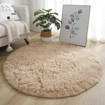 Fluffy White Round Rug Mat Super Soft Plush Carpets For Bedroom Living Room Kid Room Salon Thick Pi 7