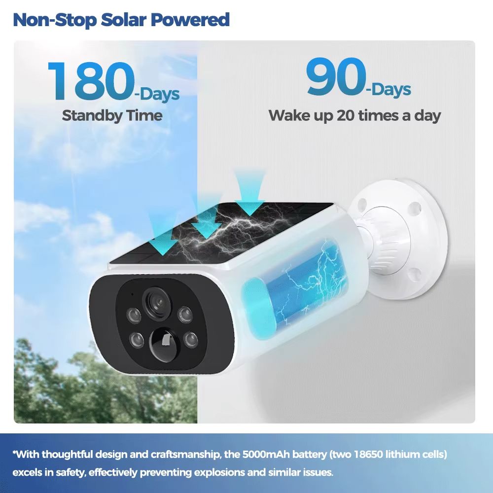 ALEVIO 25K Outdoor Solar Security Camera  Wireless WiFi Surveillance With Color Night Vision  AI Mo 1