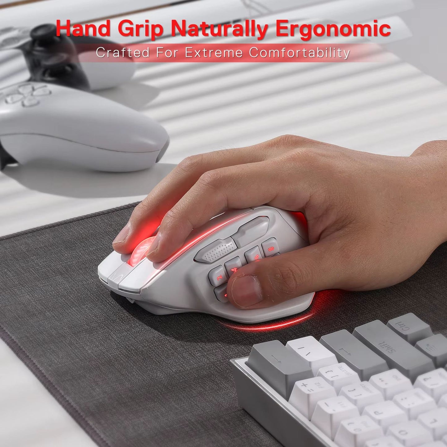 Redragon M811 PRO Wireless MMO Gaming Mouse  15 Programmable Buttons With RGB Backlight  Macro Keys 3