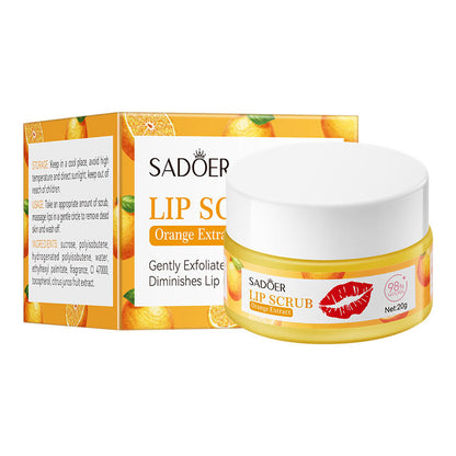 Strawberry Lip Scrub By SADOER Fruit Series Removes Dead Skin Moisturizes Brightens Lip Color Soft  6