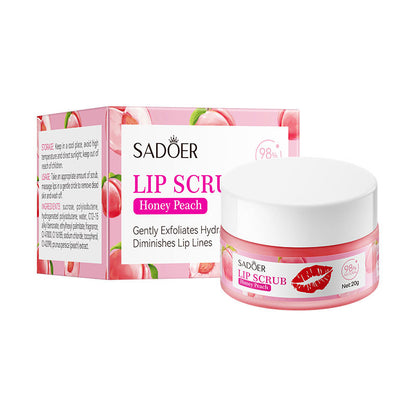 Strawberry Lip Scrub By SADOER Fruit Series Removes Dead Skin Moisturizes Brightens Lip Color Soft  7