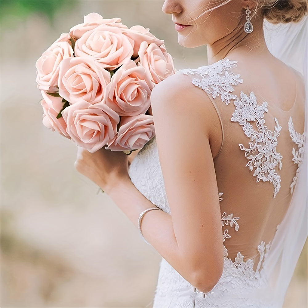 Realistic Artificial Flowers Roses With Stem DIY Wedding Bouquets Party Decor Centerpieces  Home De 2