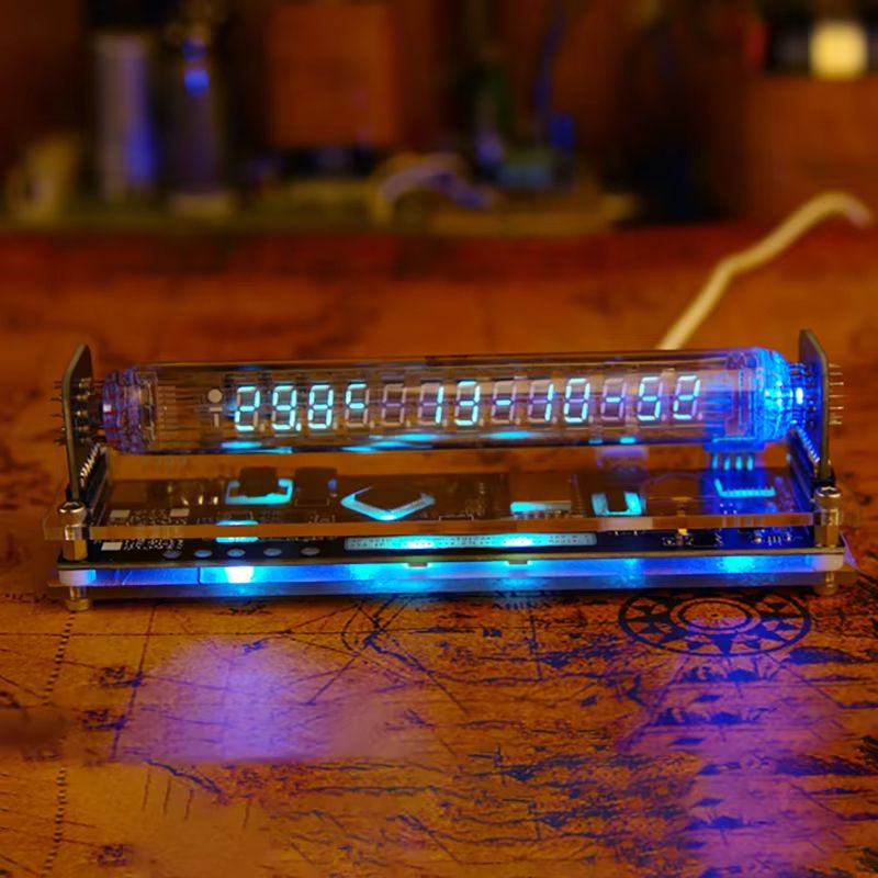 Vintage Nixie Tube Clock – Retro Glow Tube Digital Table Clock for Home, Office, and Gifts