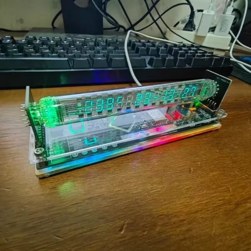 Vintage Nixie Tube Clock  Retro Glow Tube Digital Table Clock For Home Office And Gifts 3