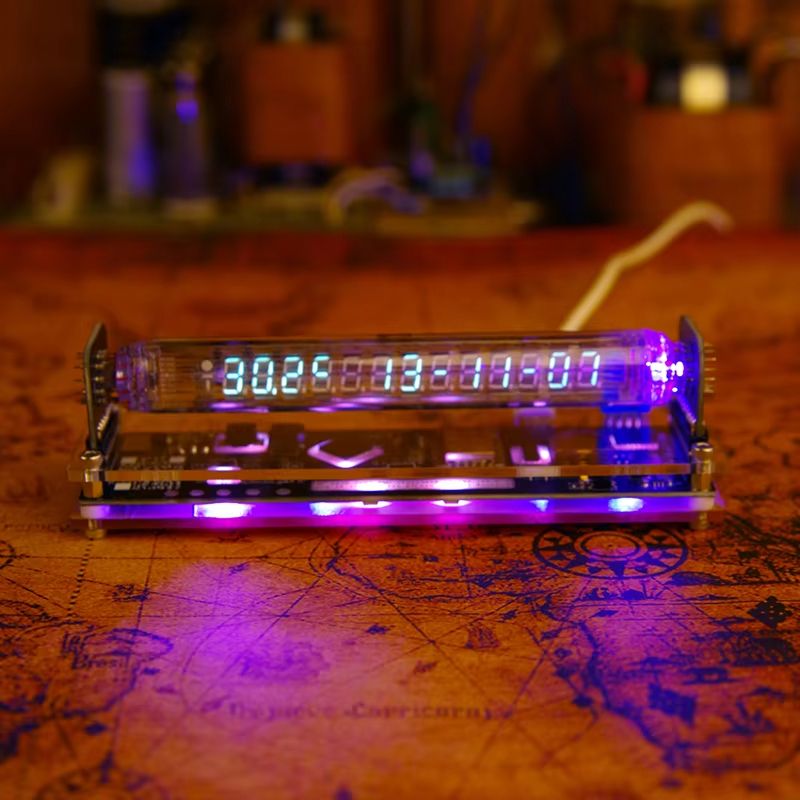 Vintage Nixie Tube Clock  Retro Glow Tube Digital Table Clock For Home Office And Gifts 4
