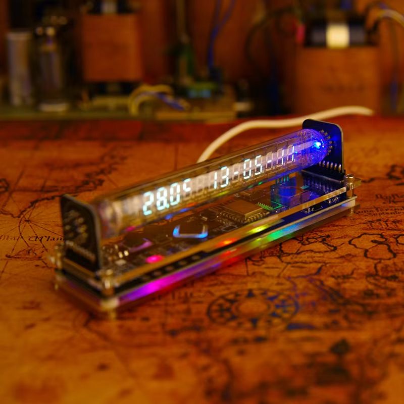 Vintage Nixie Tube Clock  Retro Glow Tube Digital Table Clock For Home Office And Gifts 5