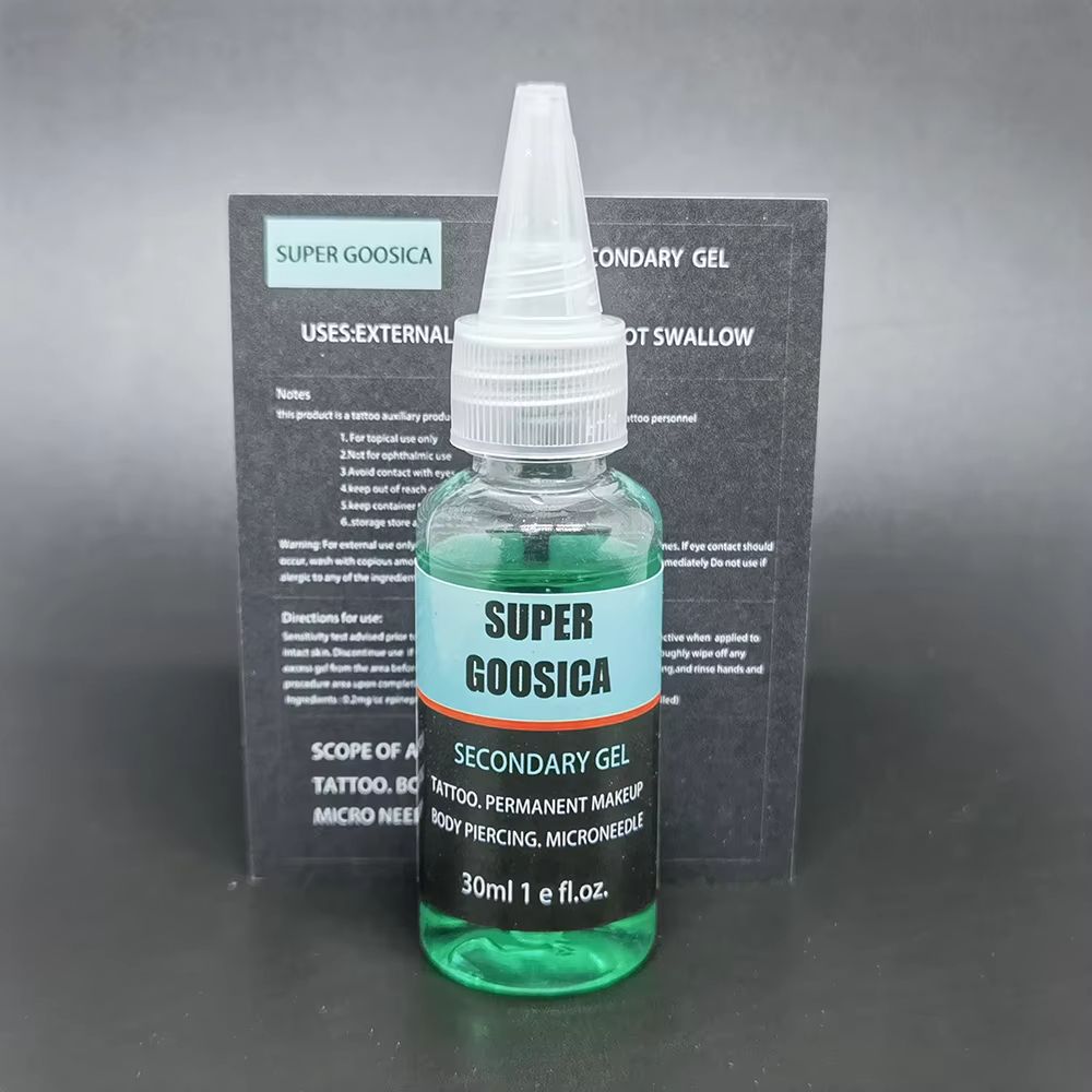 Goosica Tattoo Blue Gel – Professional Secondary Gel for Permanent Makeup, Microblading, and Piercing Aftercare (30ml)