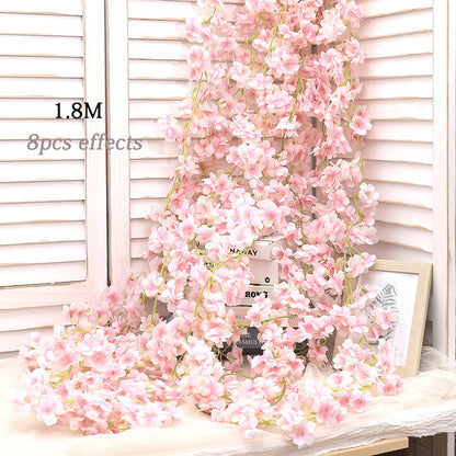 Artificial Sakura Flowers Vine For Wedding Garden Rose Arch Home Party Decoration Bridal Fake Silk