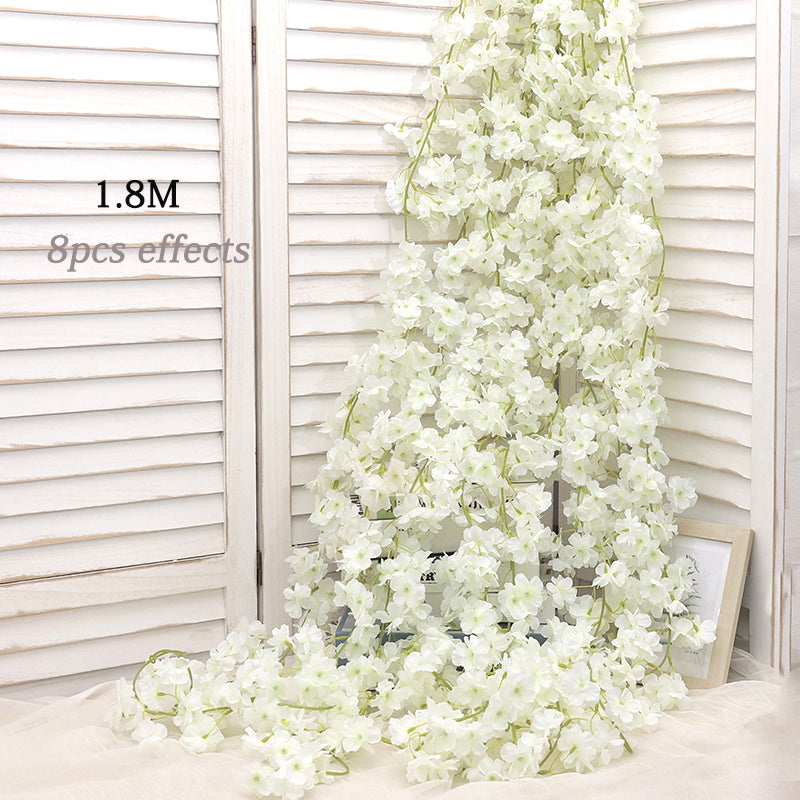 Artificial Sakura Flowers Vine For Wedding Garden Rose Arch Home Party Decoration Bridal Fake Silk