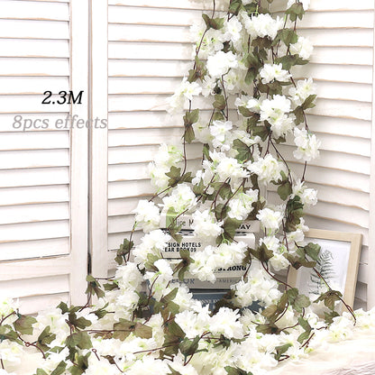 Artificial Sakura Flowers Vine For Wedding Garden Rose Arch Home Party Decoration Bridal Fake Silk