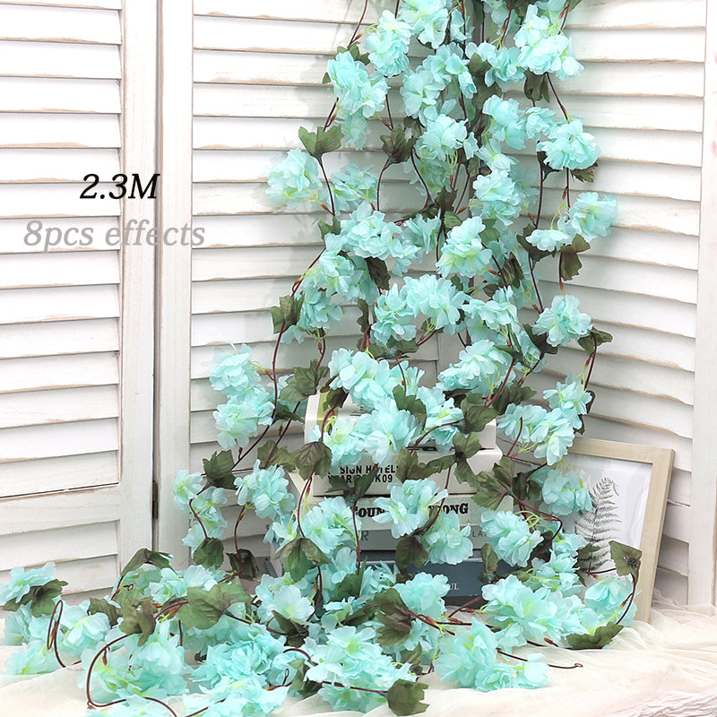 Artificial Sakura Flowers Vine For Wedding Garden Rose Arch Home Party Decoration Bridal Fake Silk