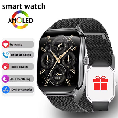 Ultra Thin Smart Watch 196 AMOLED Display  AlwaysOn HD Screen Call Reminder  Fitness Tracking For M 10