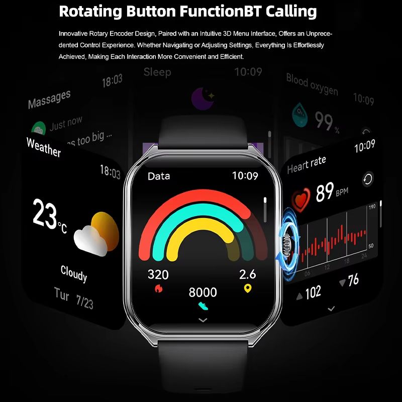 Ultra Thin Smart Watch 196 AMOLED Display  AlwaysOn HD Screen Call Reminder  Fitness Tracking For M 3