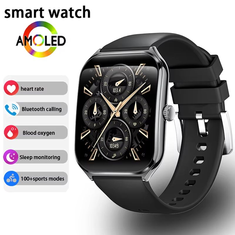 Ultra Thin Smart Watch 196 AMOLED Display  AlwaysOn HD Screen Call Reminder  Fitness Tracking For M 7