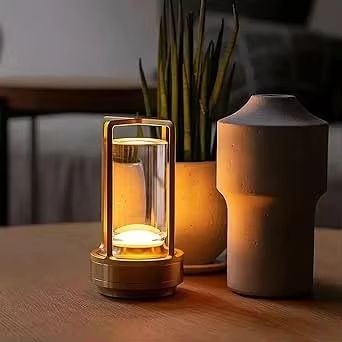 Cordless Table Lamp With Touch Dimming  Rechargeable Retro Metal Light For Bedroom Restaurant Bar A 8