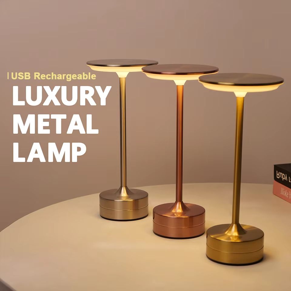LED Table Lamp with Touch Sensor – Rechargeable Portable Night Light for Bedroom, Reading, Restaurant, and Hotel Decor