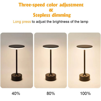 LED Table Lamp With Touch Sensor  Rechargeable Portable Night Light For Bedroom Reading Restaurant  3
