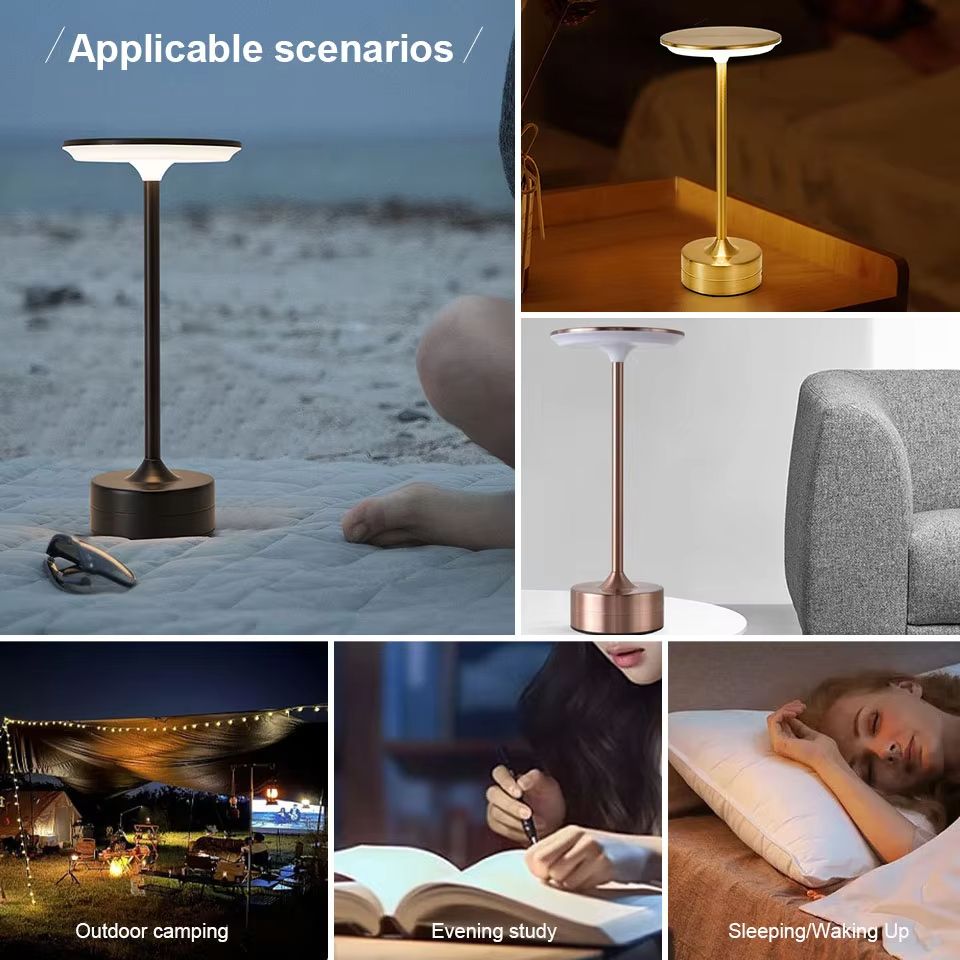 LED Table Lamp With Touch Sensor  Rechargeable Portable Night Light For Bedroom Reading Restaurant  5