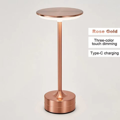 LED Table Lamp With Touch Sensor  Rechargeable Portable Night Light For Bedroom Reading Restaurant  8