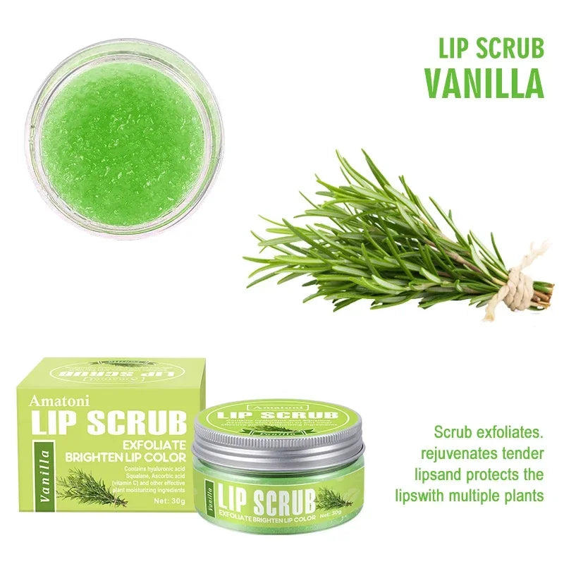 30g Lip Scrub Raspberry Vanilla Coconut Watermelon Lip Exfoliating Brighten Moisturizing Lip Care G 3