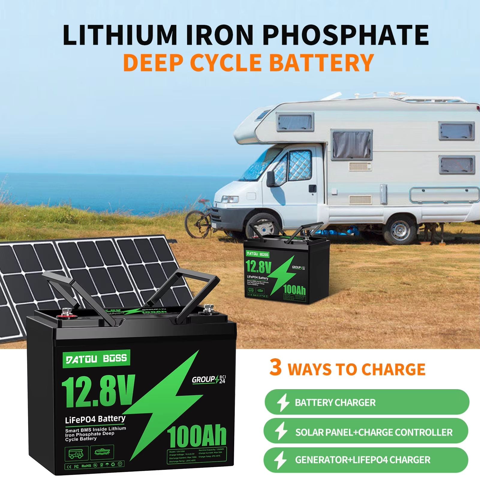 MFUZOP 12V 100Ah LiFePO4 Deep Cycle Battery  LongLasting Power With Builtin BMS  LowTemp Protection