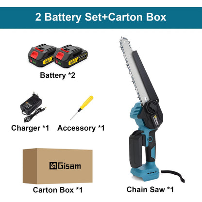Gisam 8Inch Brushless Cordless Chainsaw  Lightweight Portable Electric Saw Makita 18V Battery Compa 8