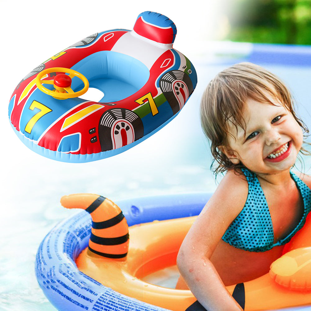 Toddler Swim Circle Baby Swimming Seat Ring Inflatable Toys with Floating Sun Shade, Pool, Bathtub & Summer Beach Party