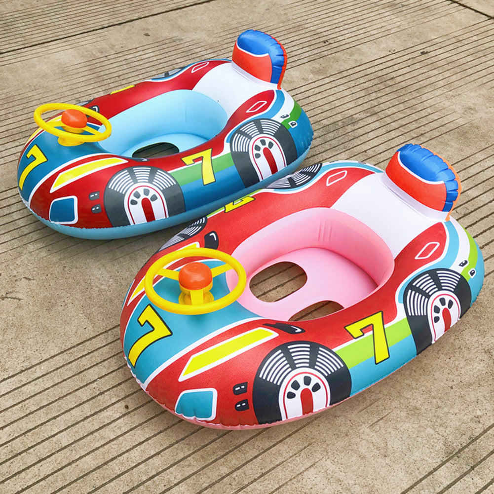 Toddler Swim Circle Baby Swimming Seat Ring Inflatable Toys with Floating Sun Shade, Pool, Bathtub & Summer Beach Party