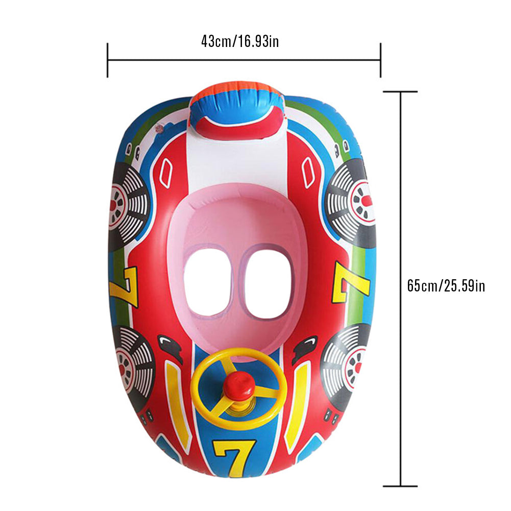 Toddler Swim Circle Baby Swimming Seat Ring Inflatable Toys with Floating Sun Shade, Pool, Bathtub & Summer Beach Party
