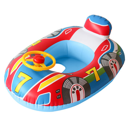 Toddler Swim Circle Baby Swimming Seat Ring Inflatable Toys with Floating Sun Shade, Pool, Bathtub & Summer Beach Party