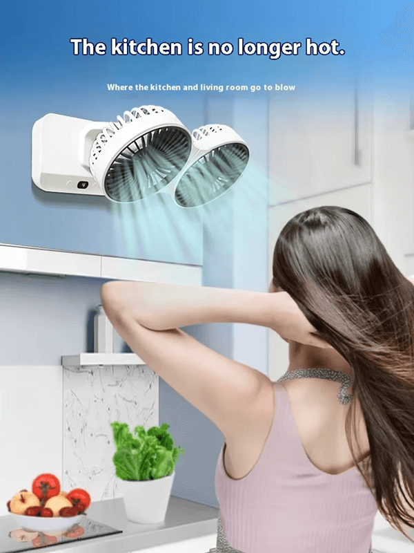 Double Head Desktop Fan With Rechargeable Battery 4 Speed Portable Cooling Fan 1