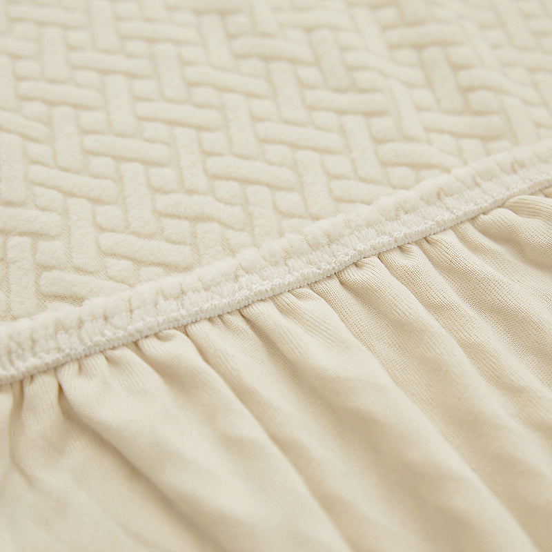 Jacquard Elastic Sofa Cover For Living Room Stretch Polar Fleece Slipcover For LShaped Sofas  Armch 4
