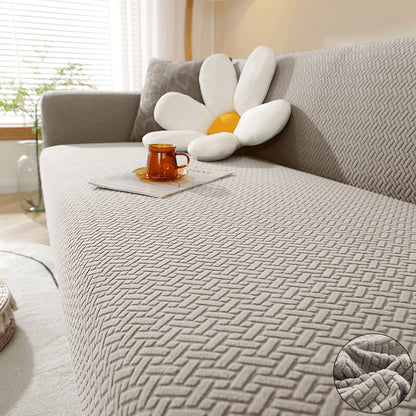 Jacquard Elastic Sofa Cover For Living Room Stretch Polar Fleece Slipcover For LShaped Sofas  Armch 7