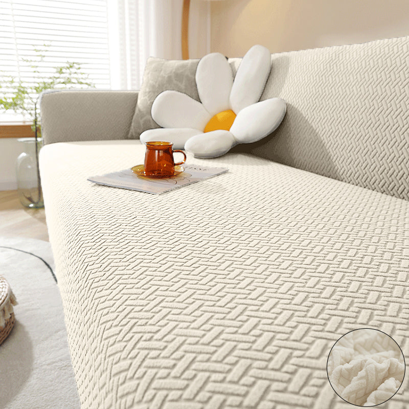 Jacquard Elastic Sofa Cover For Living Room Stretch Polar Fleece Slipcover For LShaped Sofas  Armch 8