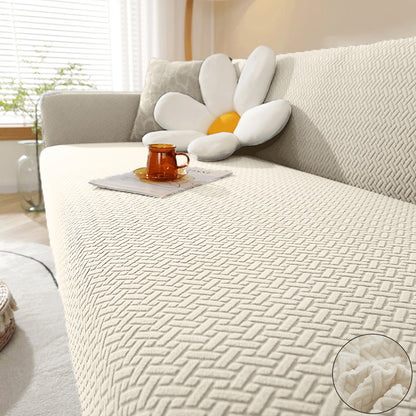 Jacquard Elastic Sofa Cover For Living Room Stretch Polar Fleece Slipcover For LShaped Sofas  Armch 8