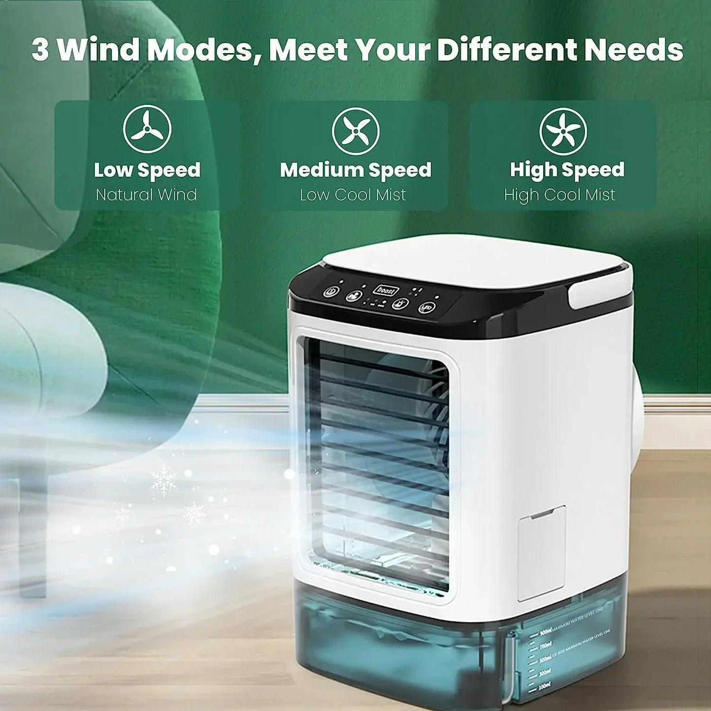 Desktop Air Conditioner Portable Fan With Dual Spray Ultrasonic Atomization Speed Mute Air Cooler   1
