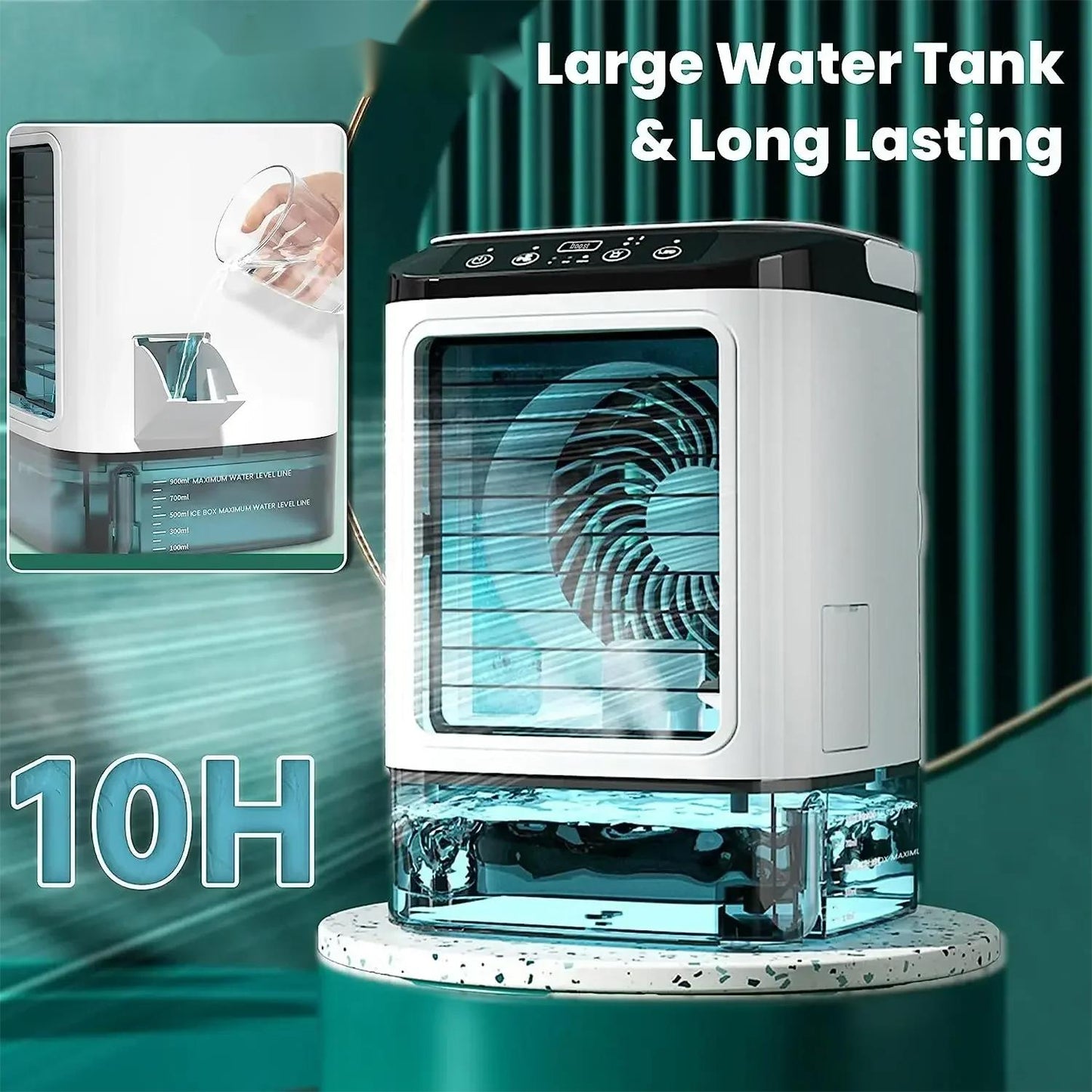 Desktop Air Conditioner Portable Fan With Dual Spray Ultrasonic Atomization Speed Mute Air Cooler   2