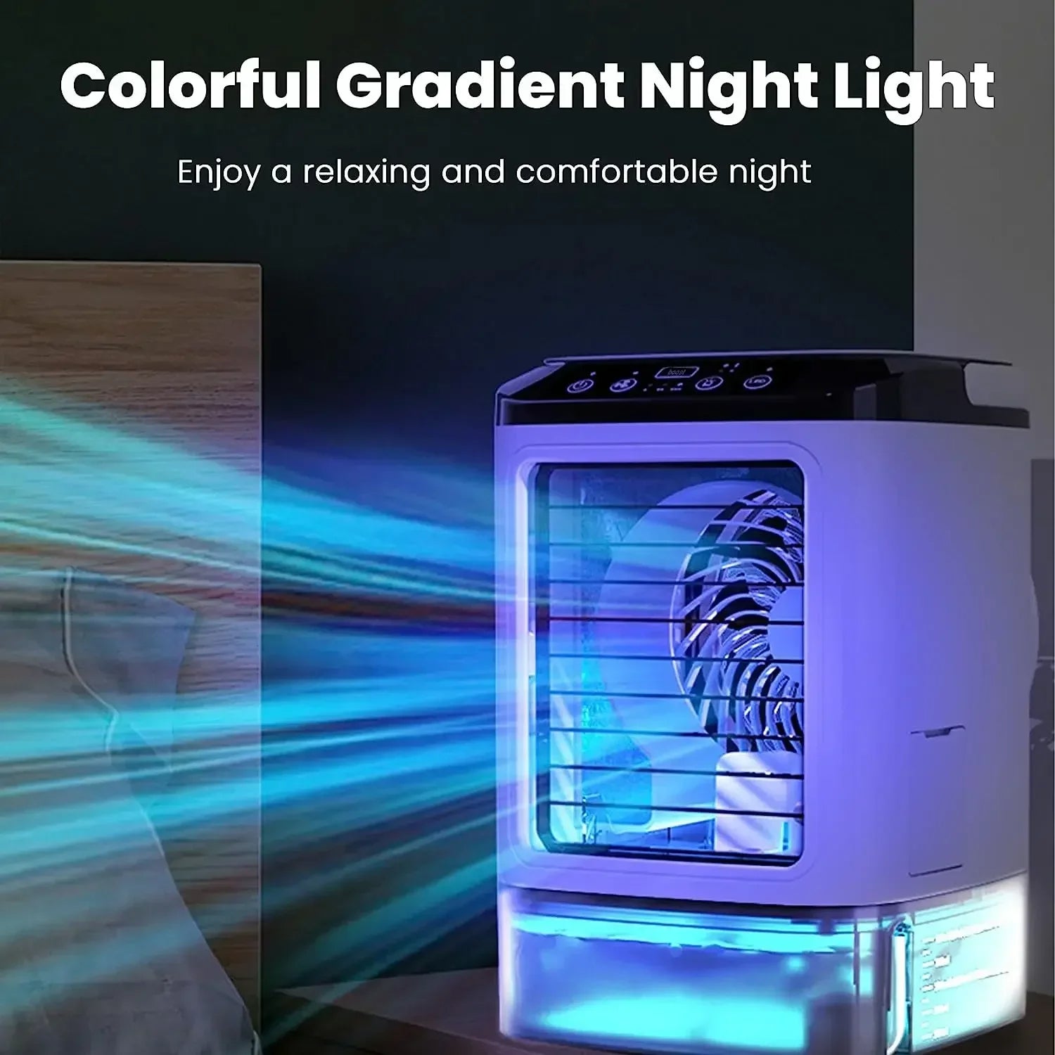 Desktop Air Conditioner Portable Fan With Dual Spray Ultrasonic Atomization Speed Mute Air Cooler   3