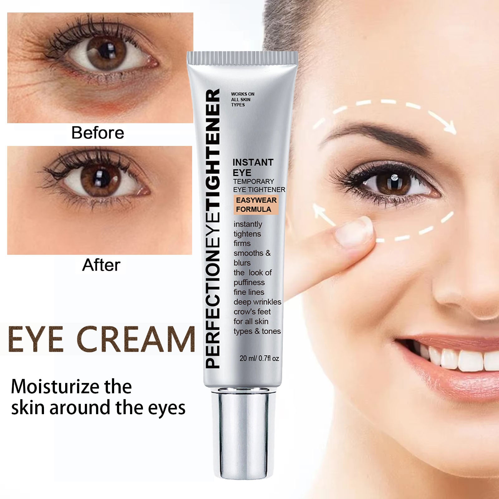 Eye Cream Removes Dark Circles, Tightens The Eyes Lifting Firming, Eye Bags Remover, Hydrating Anti Wrinkle Eye Cream
