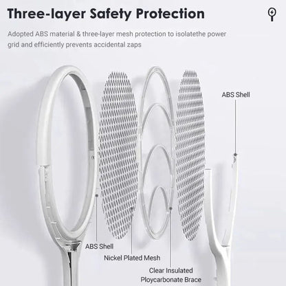 Electric Mosquito Swatter Fast Charging Racket Kill Fly Bug Lamp With Safety Insulated Battery  ABS 2