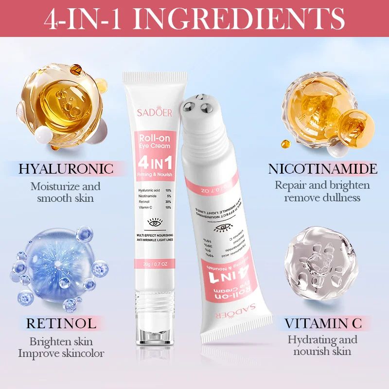Retinol Instant Eye Bag Remove Cream AntiWrinkle Firming Fade Fine Lines Anti Dark Circle Puffiness 1