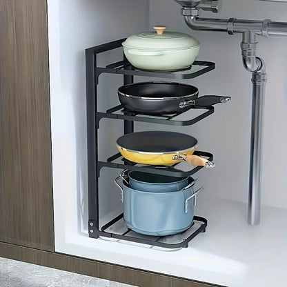 Adjustable Pot Rack Organizer 5Tier Kitchen Stainless Steel Pot Storage Rack MultiLayer Household P 2