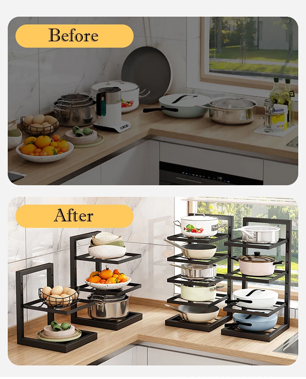 Adjustable Pot Rack Organizer 5Tier Kitchen Stainless Steel Pot Storage Rack MultiLayer Household P 4