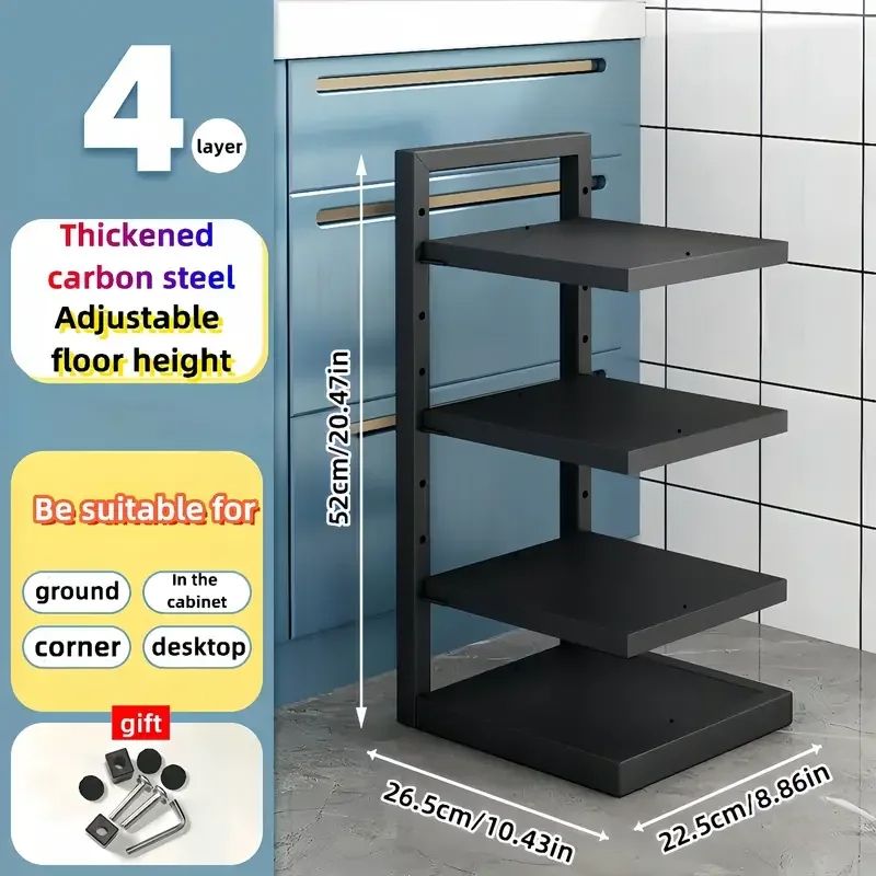 Adjustable Pot Rack Organizer 5Tier Kitchen Stainless Steel Pot Storage Rack MultiLayer Household P 8