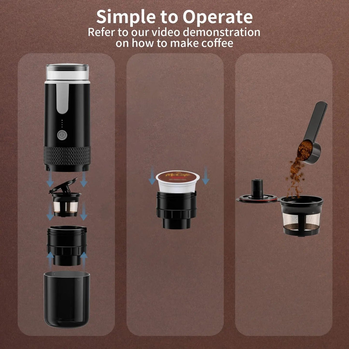 Portable Coffee Machine Electric Capsule  Ground Coffee Brewer Compact Coffee Maker Fits Capsule  P 2